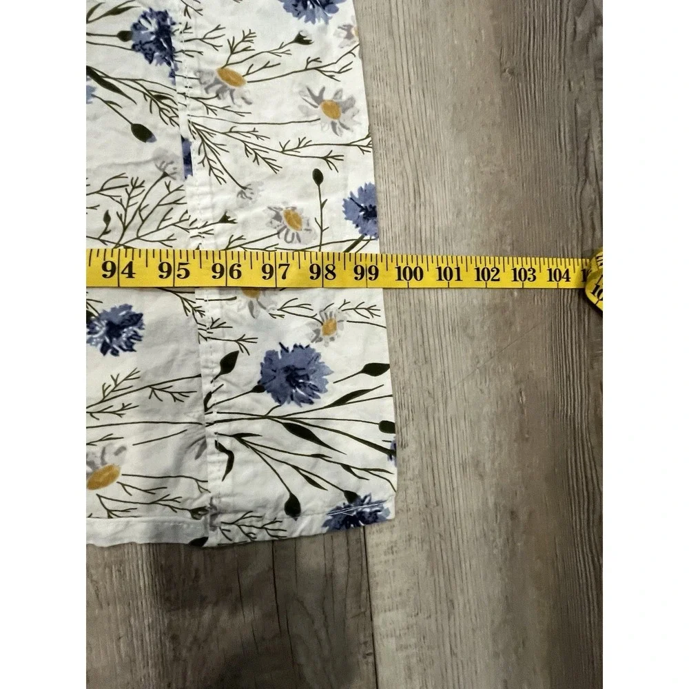 RUVANTI 100% Cotton Flat Sheet Queen Size Cooling Percale Cottage Core Prairie